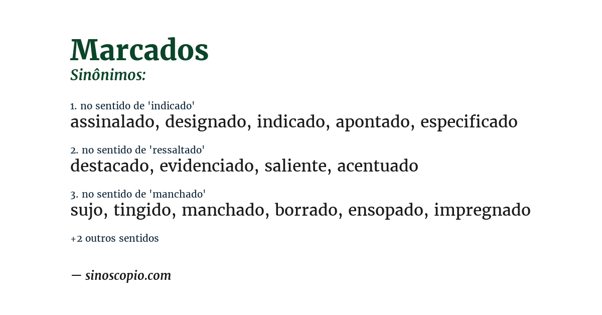 Sinônimo de marcados