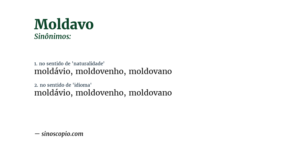 Sinônimo de moldavo