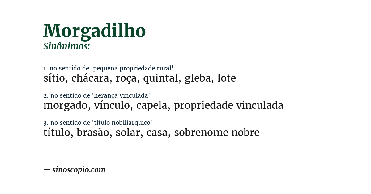 Sinônimo de morgadilho