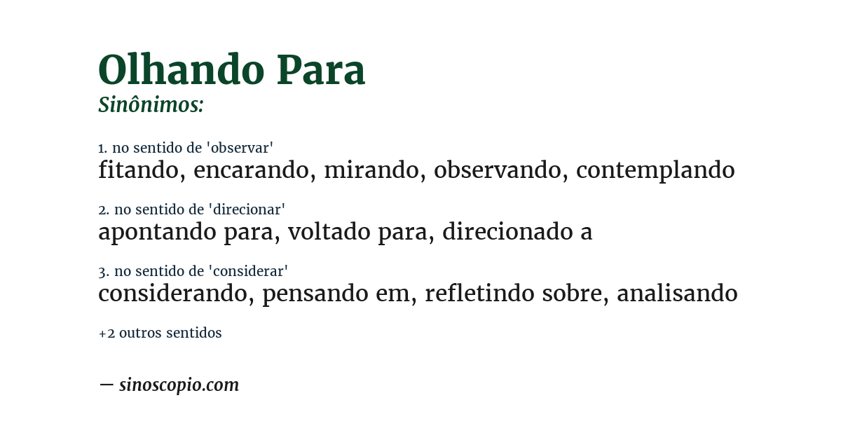 Sinônimo de olhando para