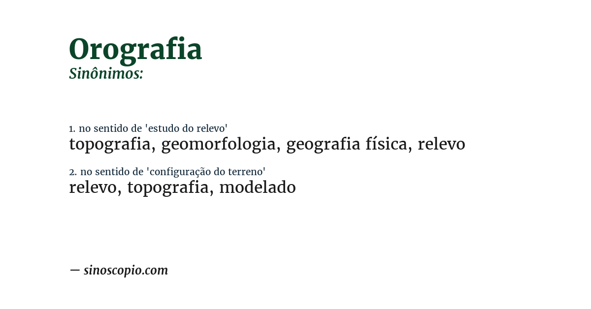 Sinônimo de orografia