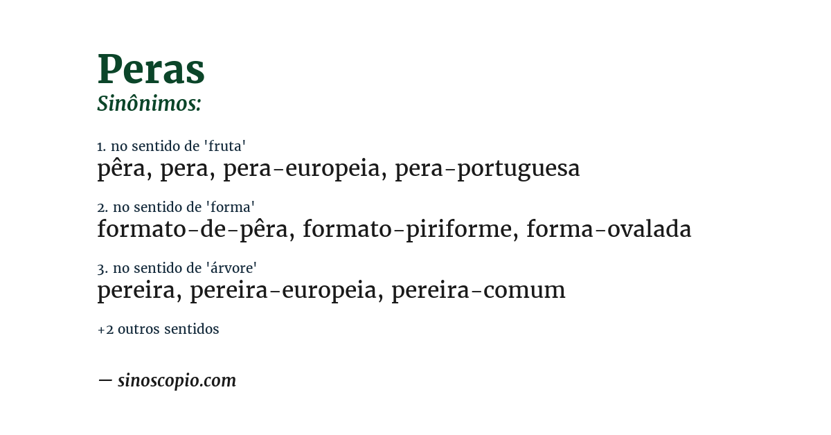 Sinônimo de peras