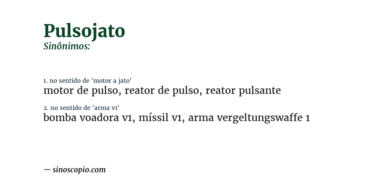 Sinônimo de pulsojato