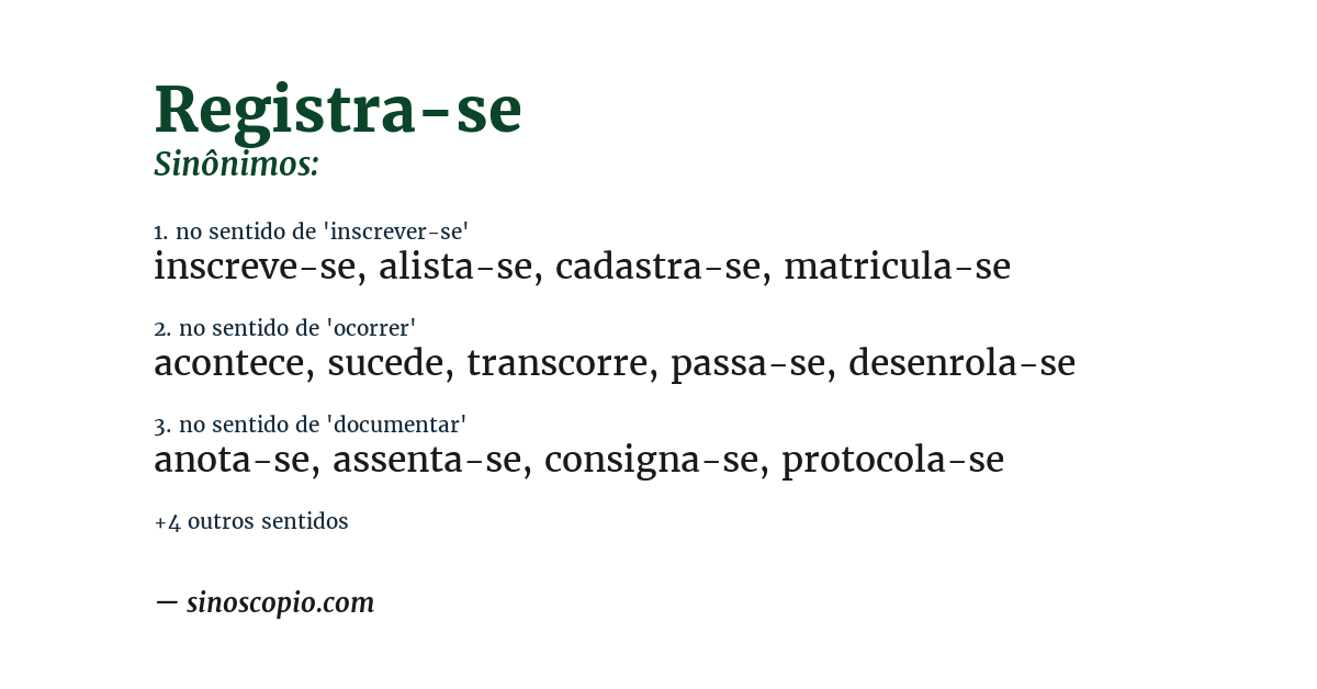 Sinônimo de registra-se