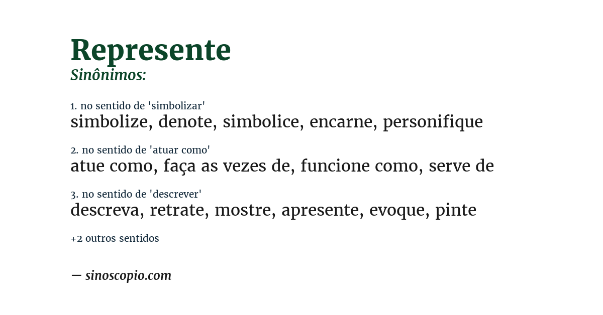 Sinônimo de represente