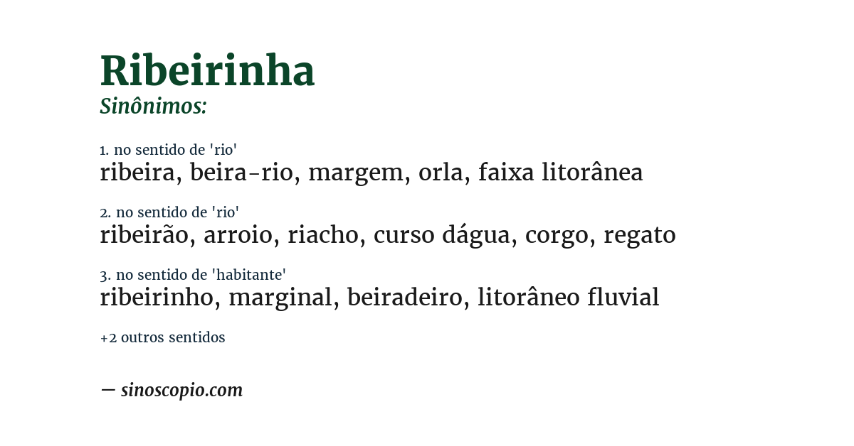 Sinônimo de ribeirinha