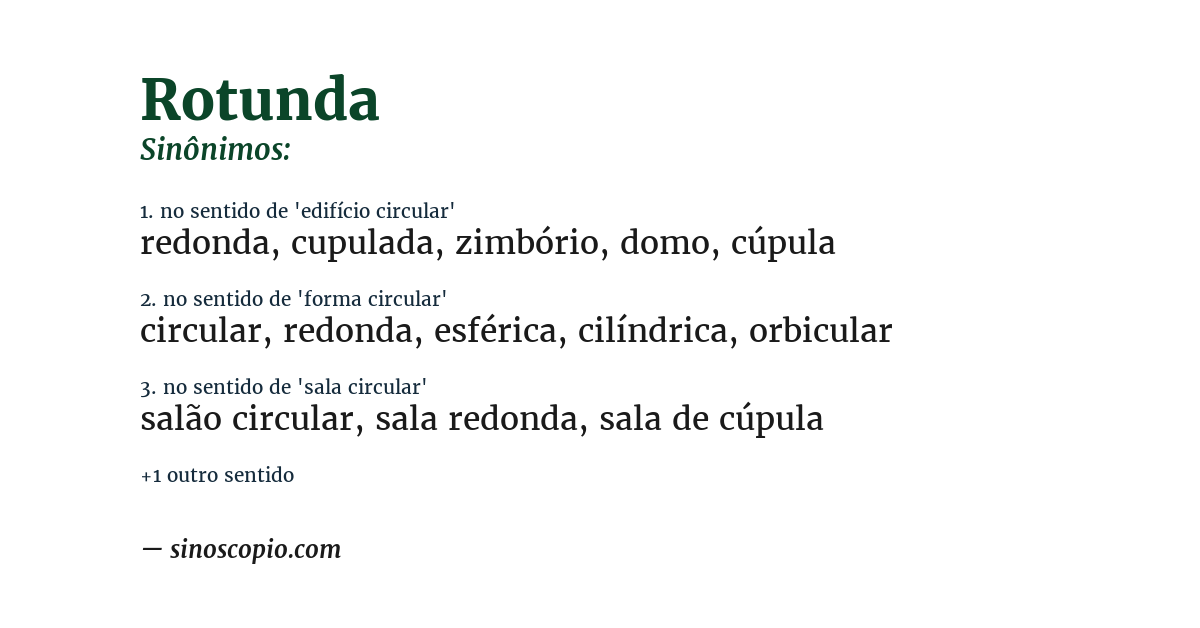 Sinônimo de rotunda
