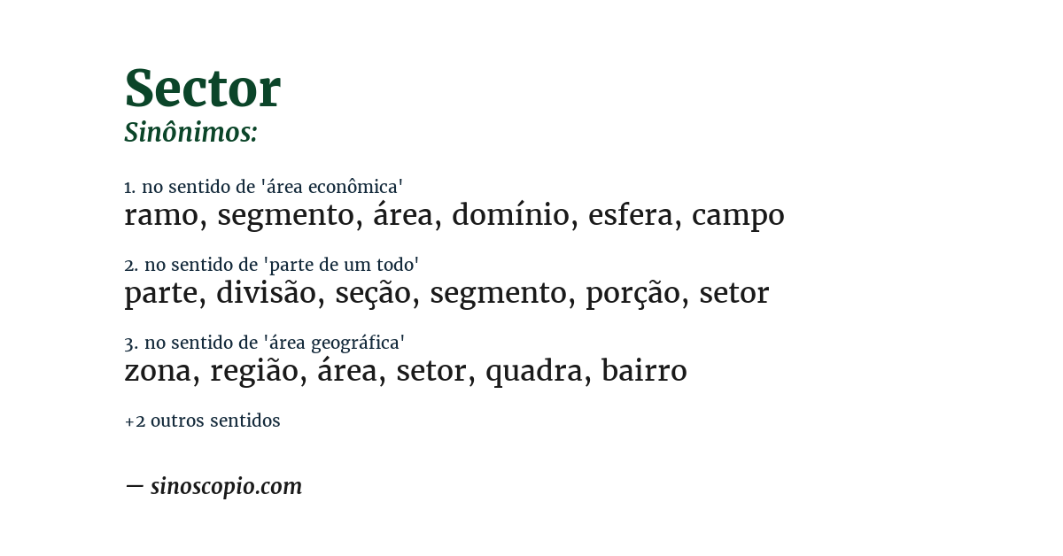 Sinônimo de sector