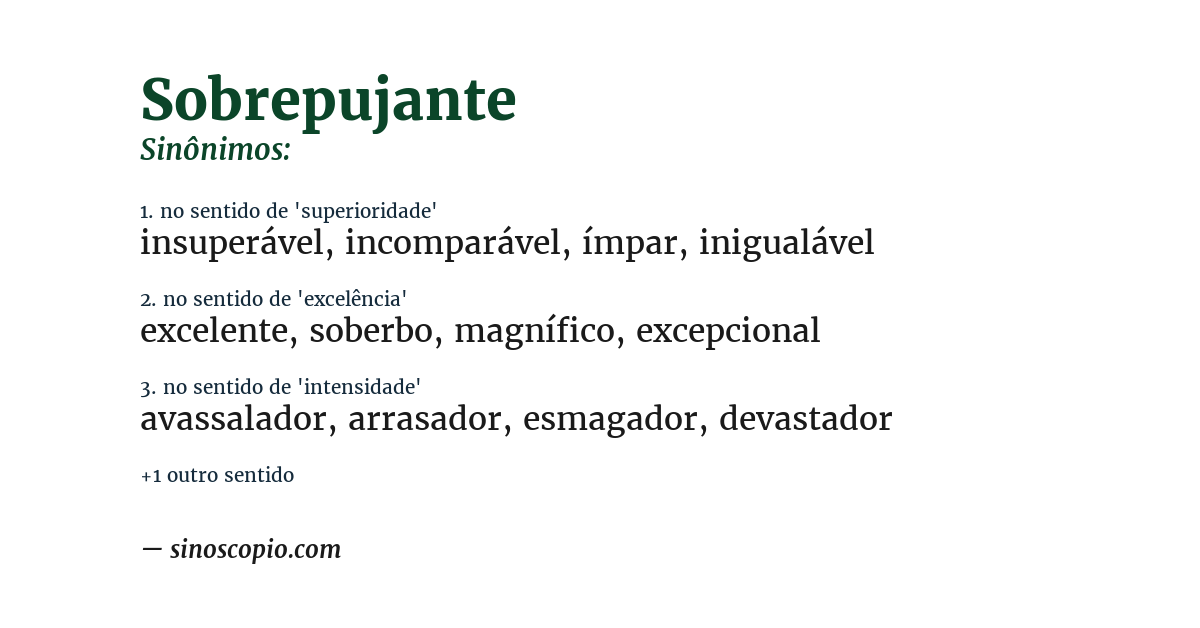 Sinônimo de sobrepujante