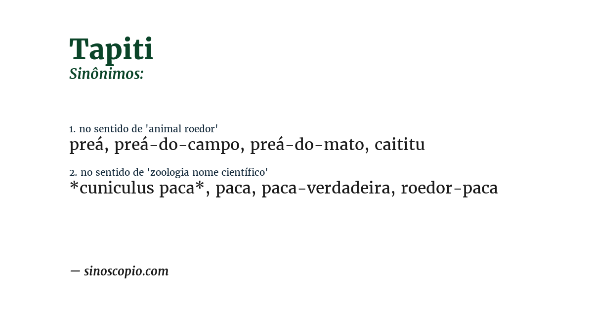 Sinônimo de tapiti