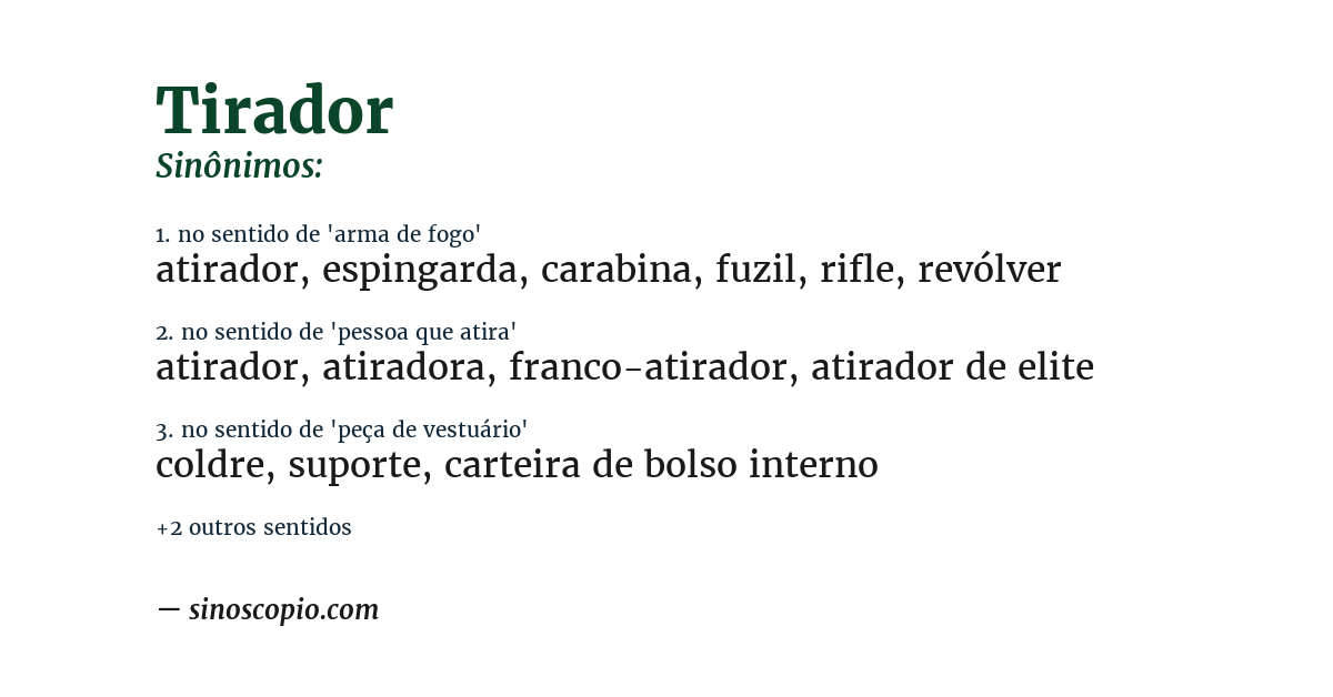 Sinônimo de tirador