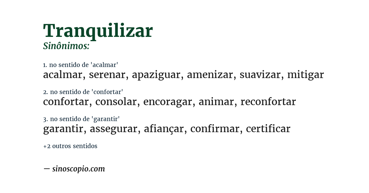 Sinônimo de tranquilizar