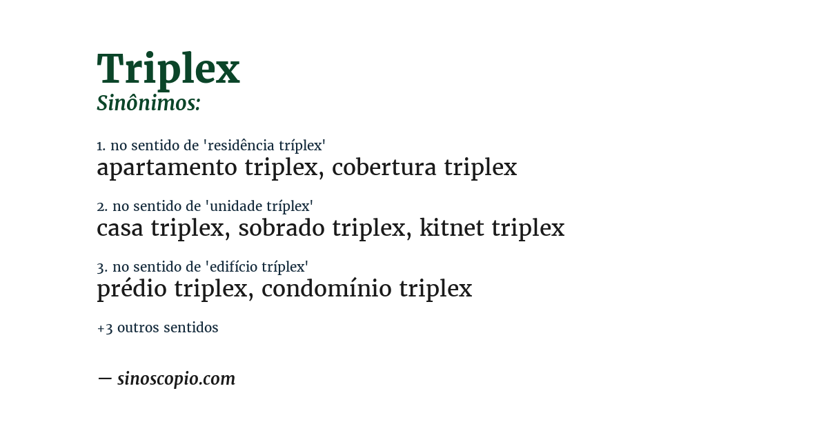 Sinônimo de triplex