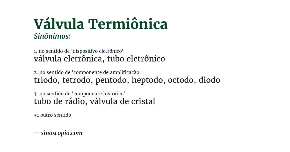 Sinônimo de válvula termiônica