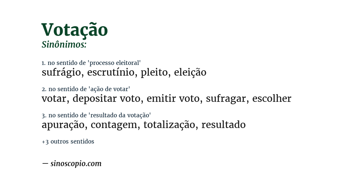 Sinônimo de votação