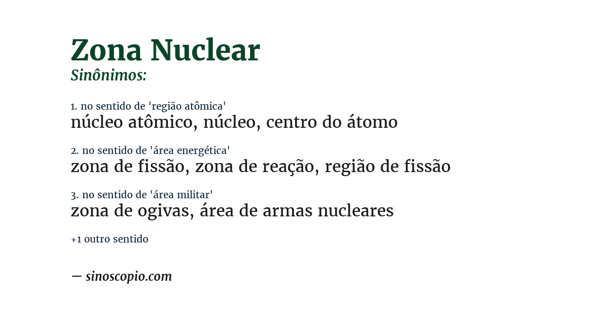 Sinônimo de zona nuclear