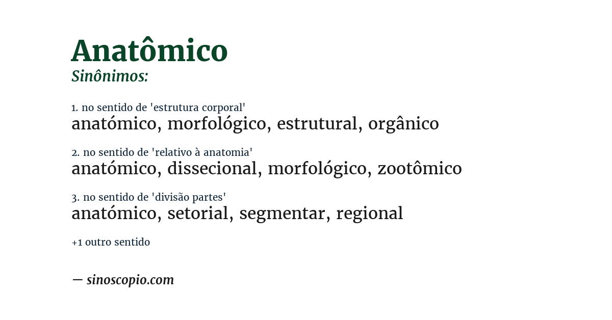 Sinônimo de anatômico
