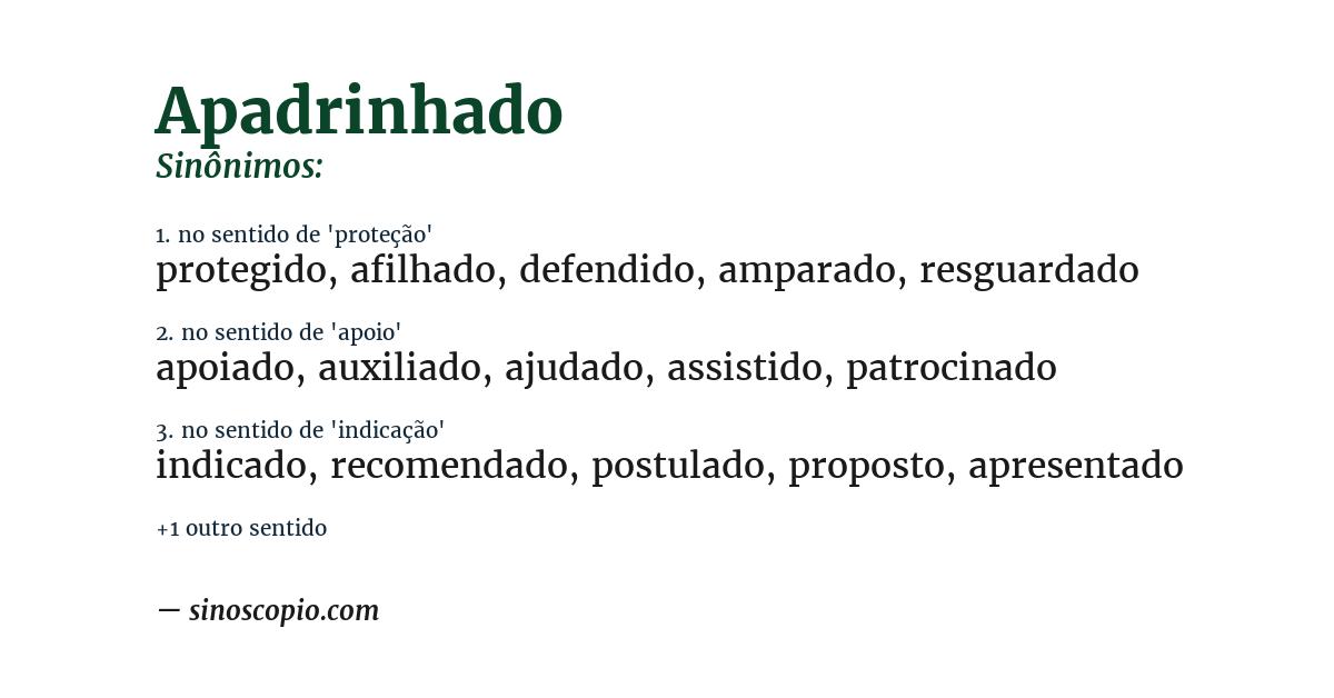 Sinônimo de apadrinhado