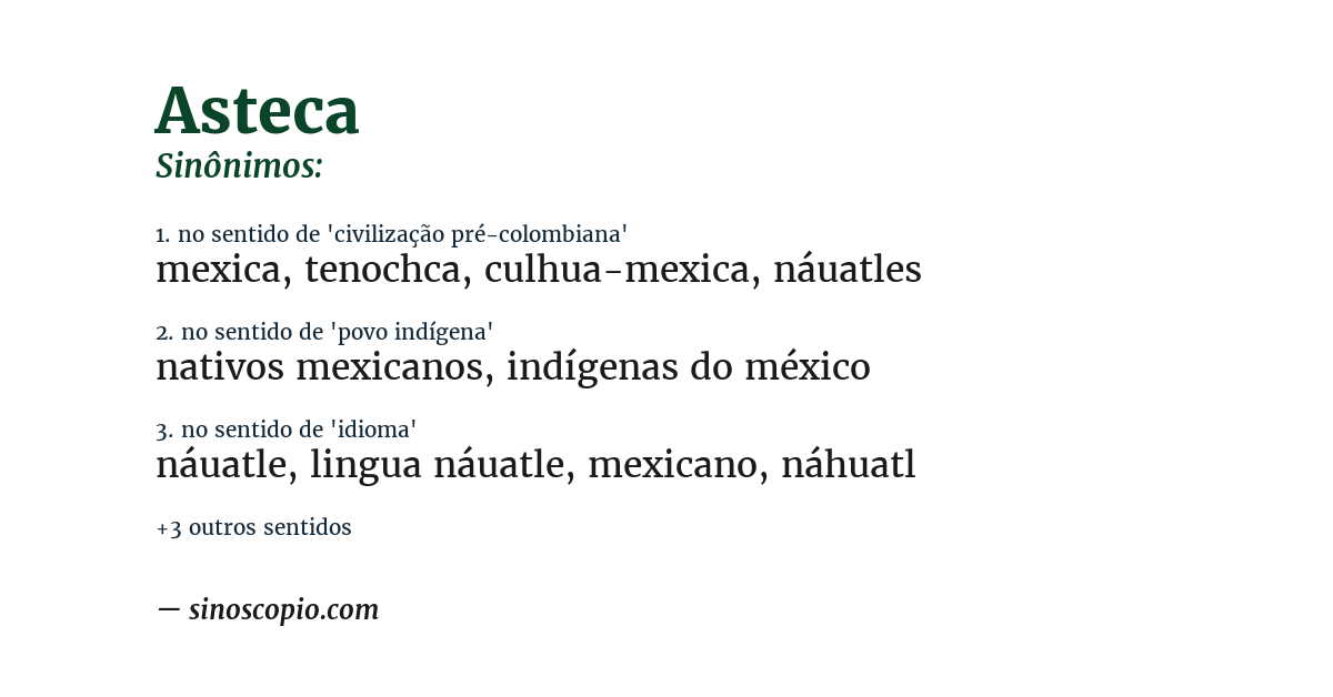 Sinônimo de asteca