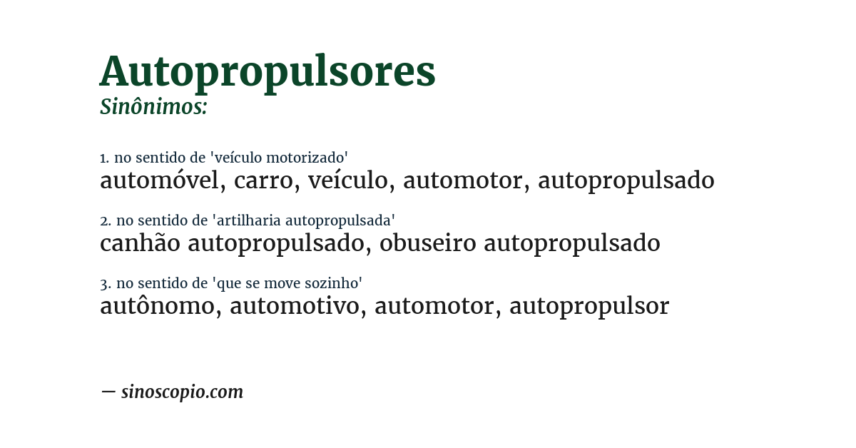 Sinônimo de autopropulsores