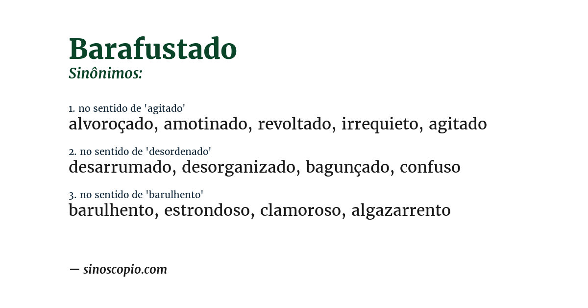 Sinônimo de barafustado