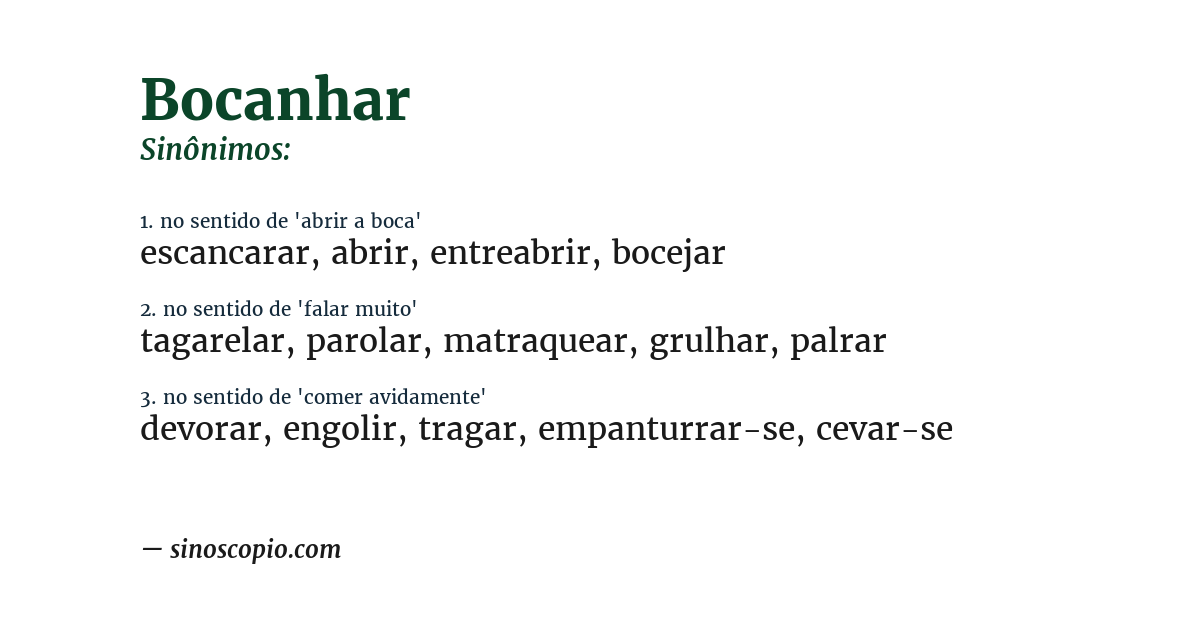 Sinônimo de bocanhar