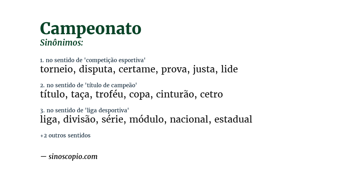 Sinônimo de campeonato