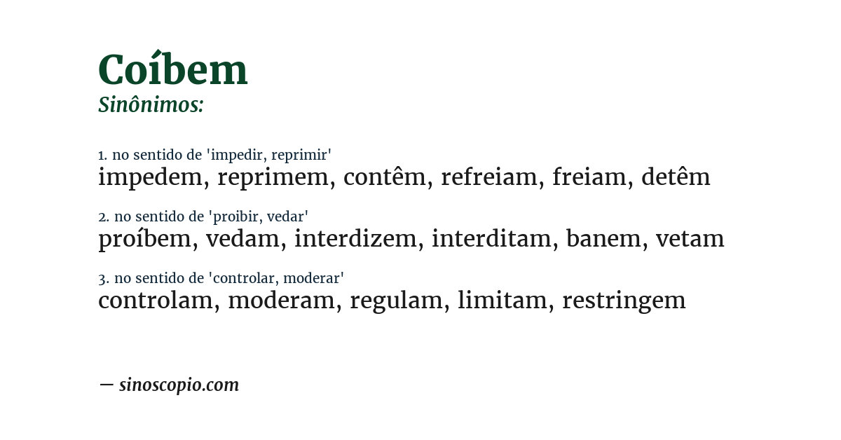 Sinônimo de coíbem