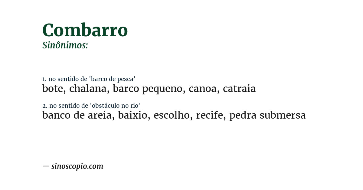 Sinônimo de combarro