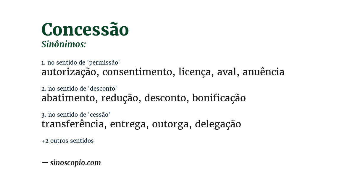 Sinônimo de concessão