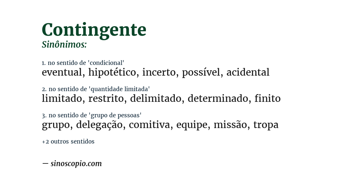 Sinônimo de contingente