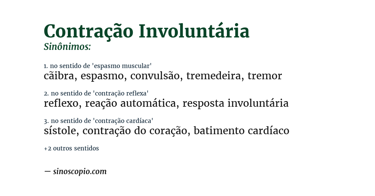 Sinônimo de contração involuntária