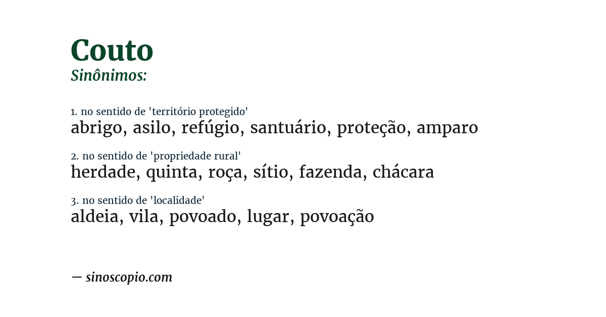 Sinônimo de couto