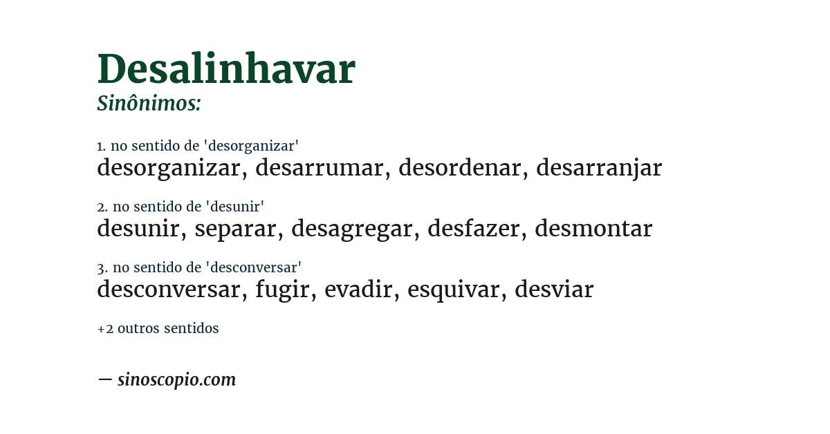 Sinônimo de desalinhavar