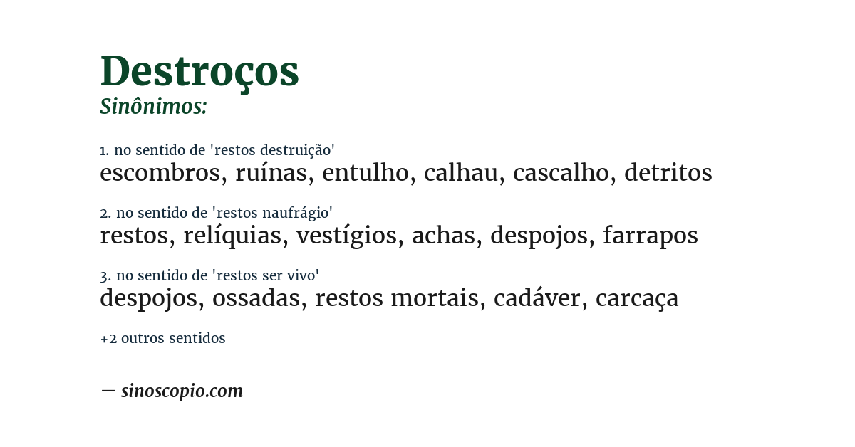 Sinônimo de destroços