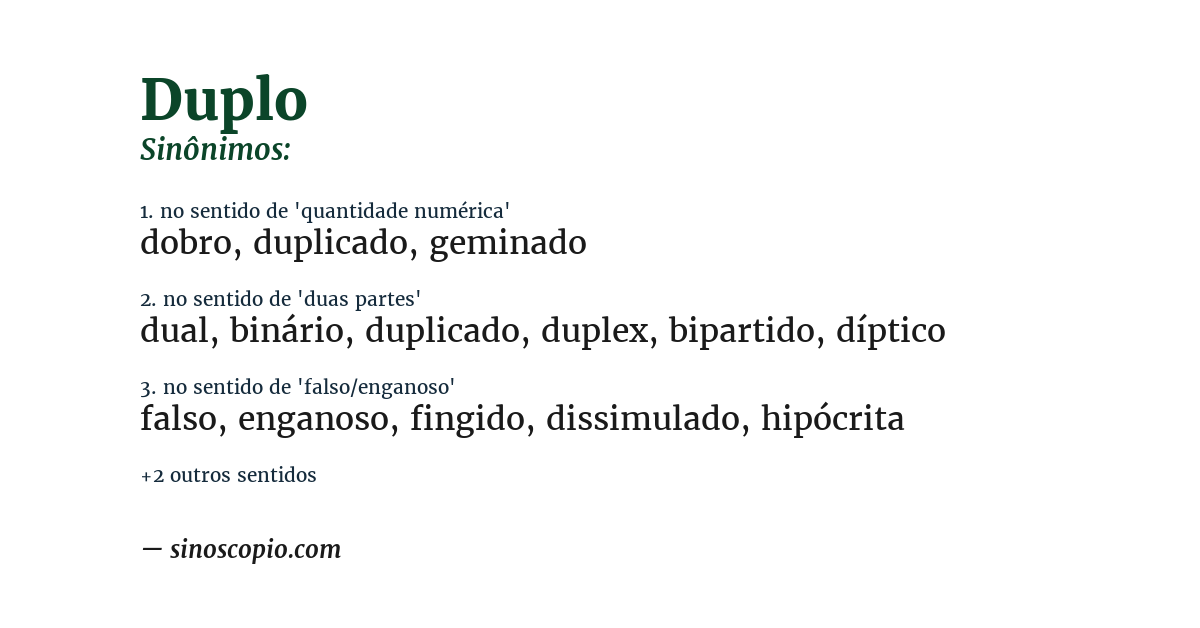 Sinônimo de duplo