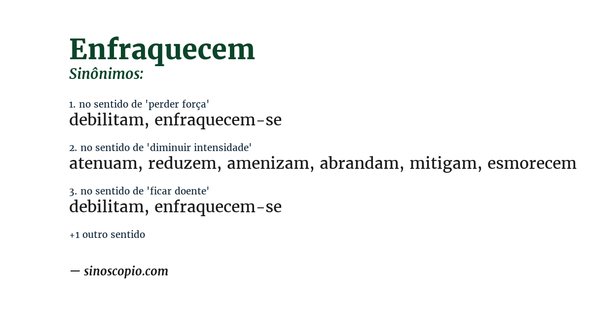 Sinônimo de enfraquecem