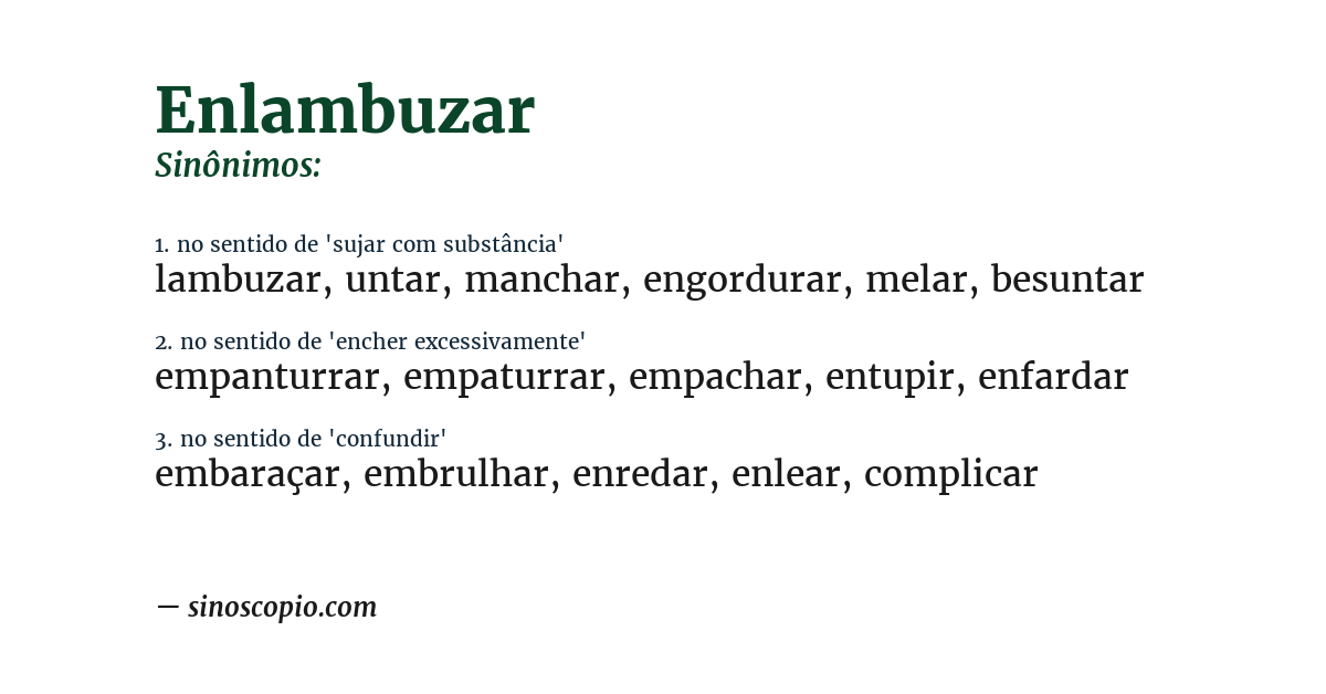 Sinônimo de enlambuzar