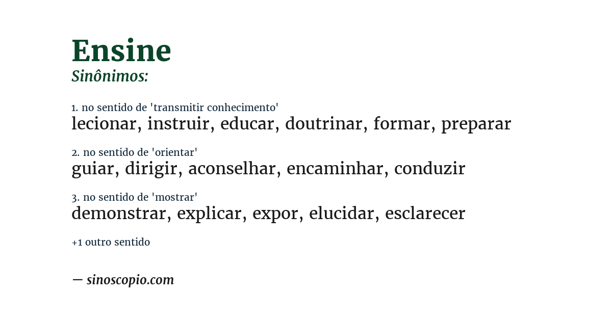 Sinônimo de ensine