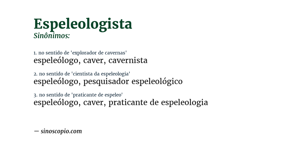 Sinônimo de espeleologista