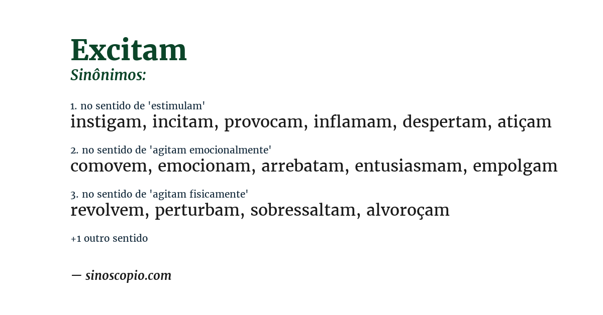 Sinônimo de excitam