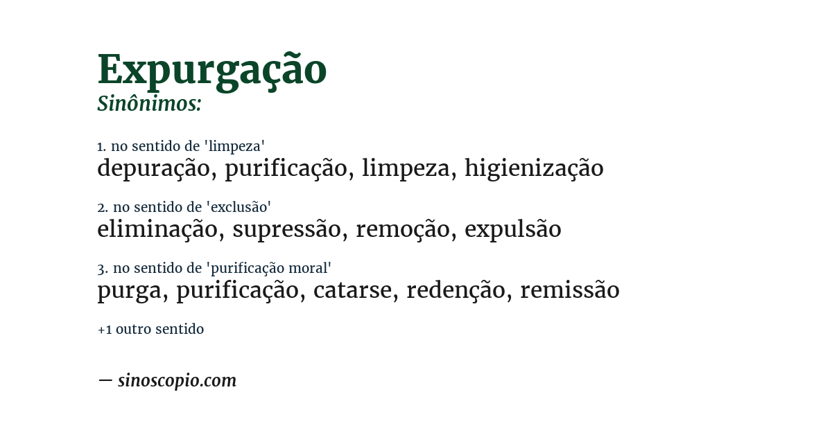 Sinônimo de expurgação