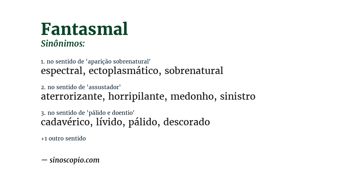 Sinônimo de fantasmal