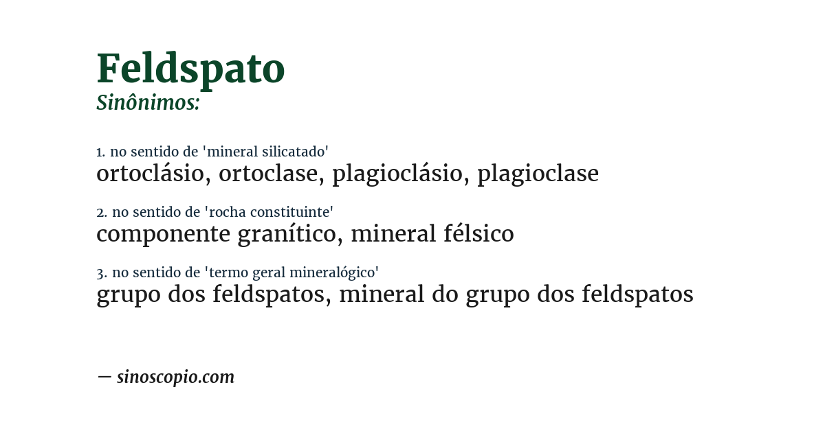 Sinônimo de feldspato