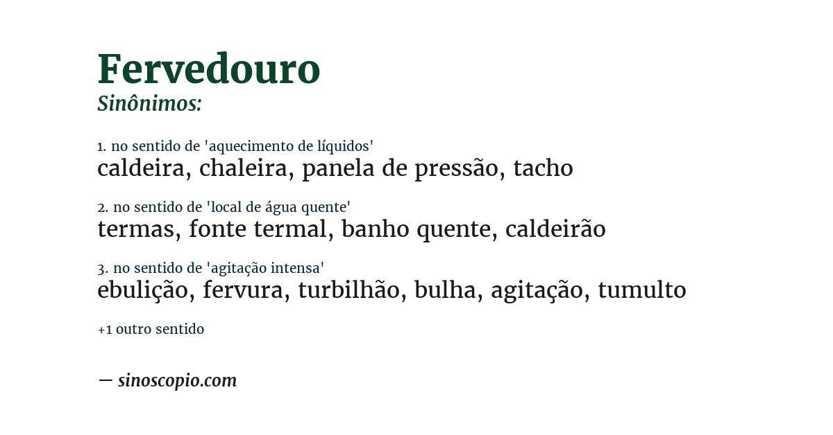 Sinônimo de fervedouro