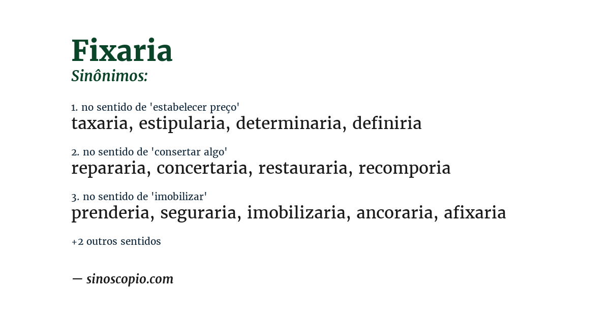 Sinônimo de fixaria