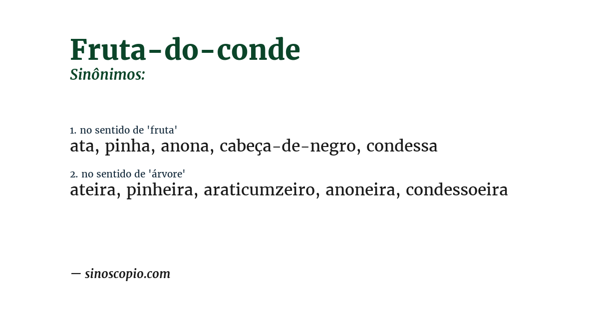 Sinônimo de fruta-do-conde