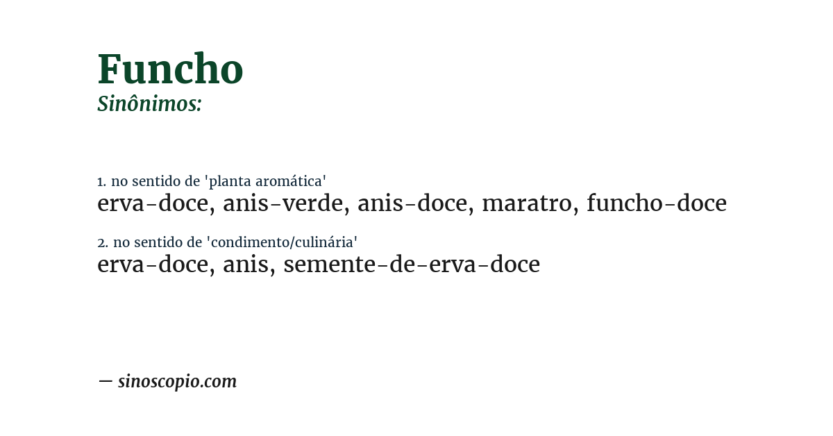 Sinônimo de funcho