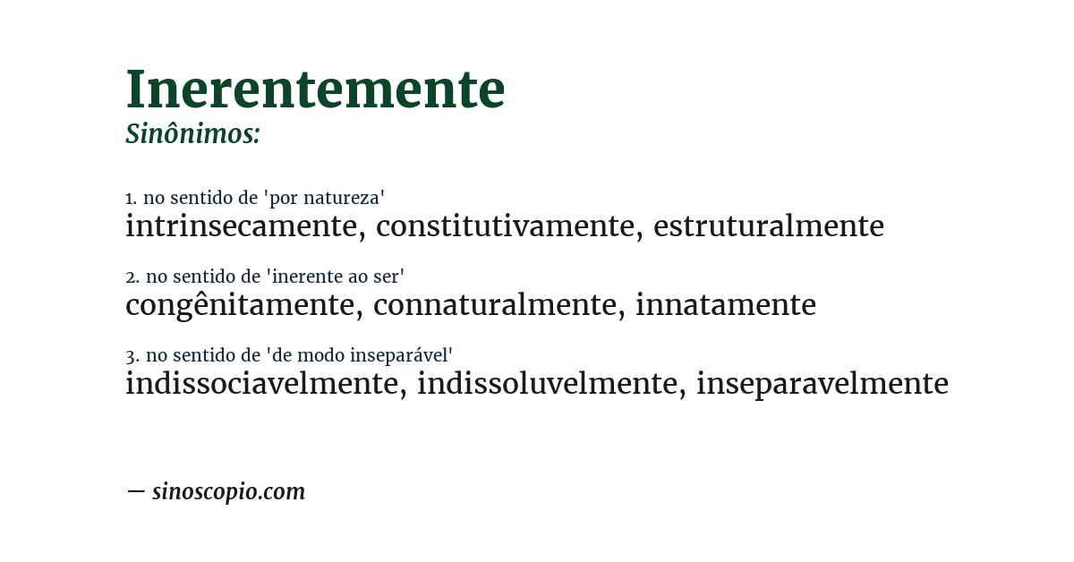 Sinônimo de inerentemente