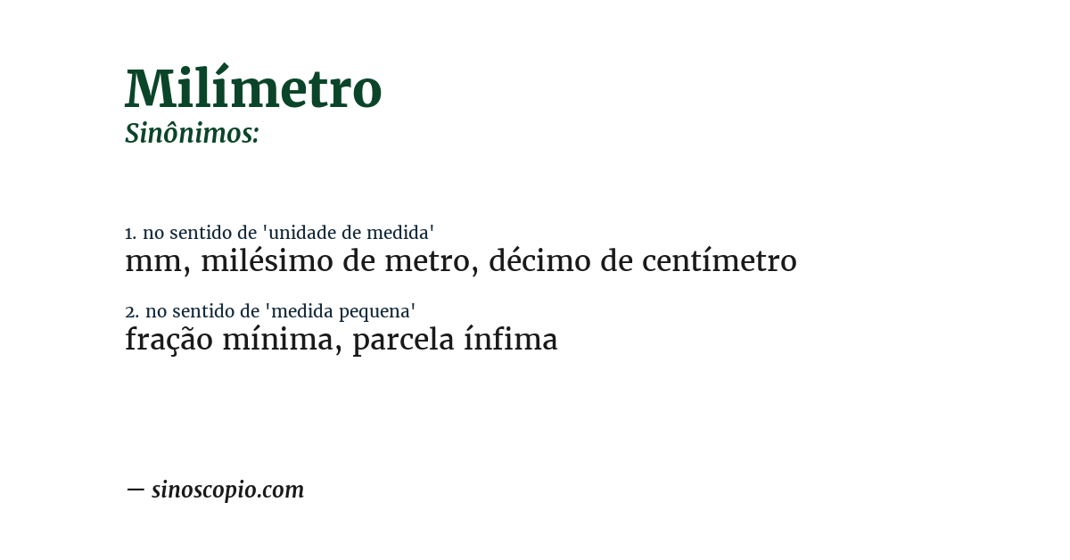Sinônimo de milímetro